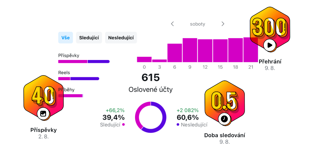 Dosažené úspěchy na Instagramu
